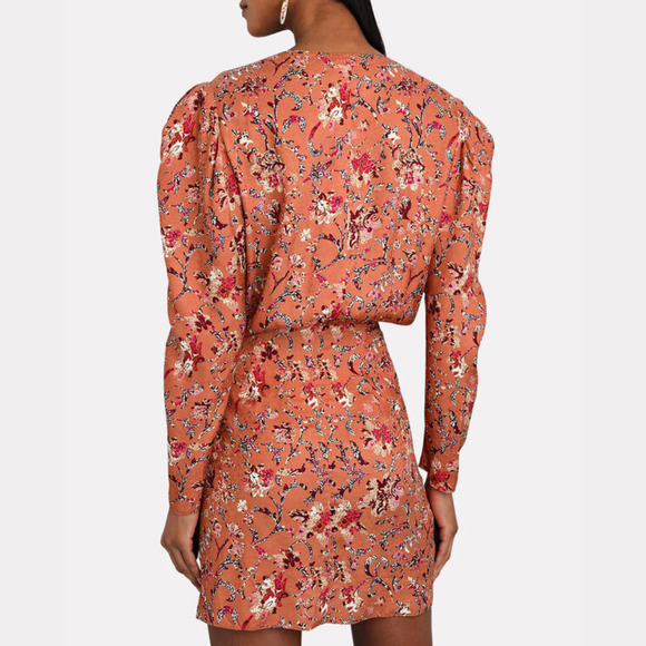 ISABEL ETOILE MARANT BAIKAL FLORAL JACQUARD WRAP DRESS PINK NWT WOMEN'S SIZE 34 - Picture 2 of 16